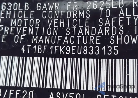 2014 Toyota Camry Se from USA, damaged, VIN 4T1BF1FK9EU833135